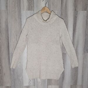 Caslon Womens XS Wool Blend Knit Sweater Tunic Oversized Relaxed Mock Neck
